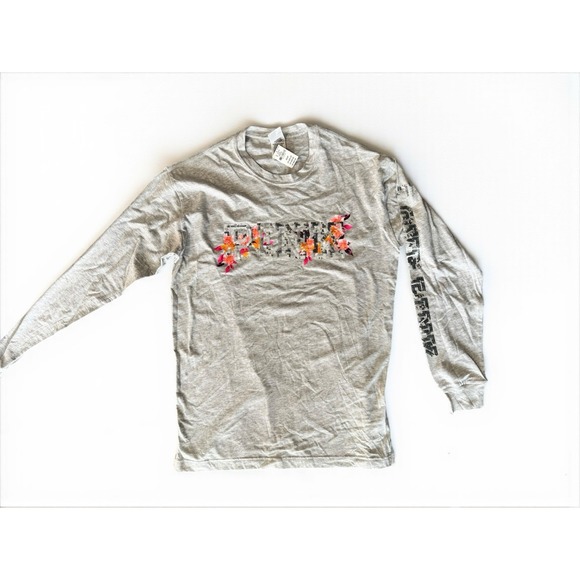 Victoria's Secret PINK Gray Bling Campus Long Sleeve Tee Tshirt NWT Sz XS - Picture 3 of 6